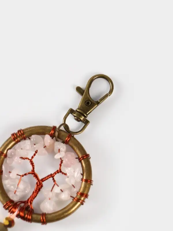 Брелок ловец снов "Великое древо" 19 см, цв. нежно-розовый