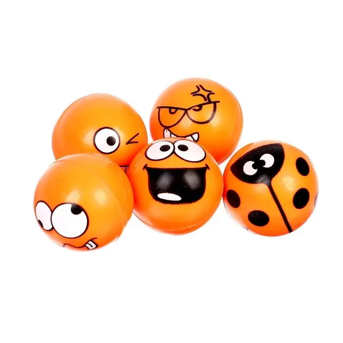 Мяч каучуковый &laquo;Смайлики&raquo;, 2,7 см, цвета МИКС
