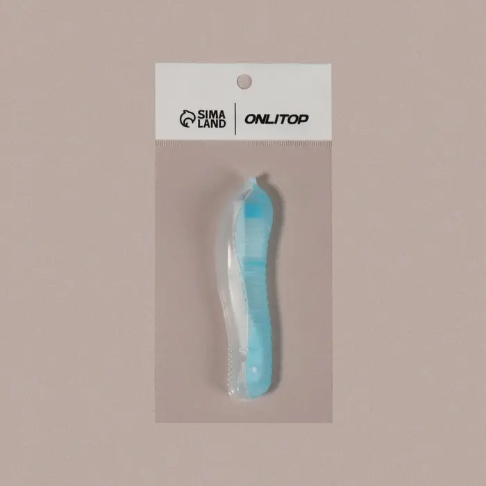 Зубная щётка, складная, 18.3&times;2.7/11&times;2.7(&plusmn;1) см, синяя, белая