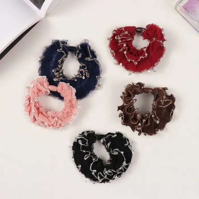 Резинка для волос "Мэдиссон" блеск, 7 см, микс