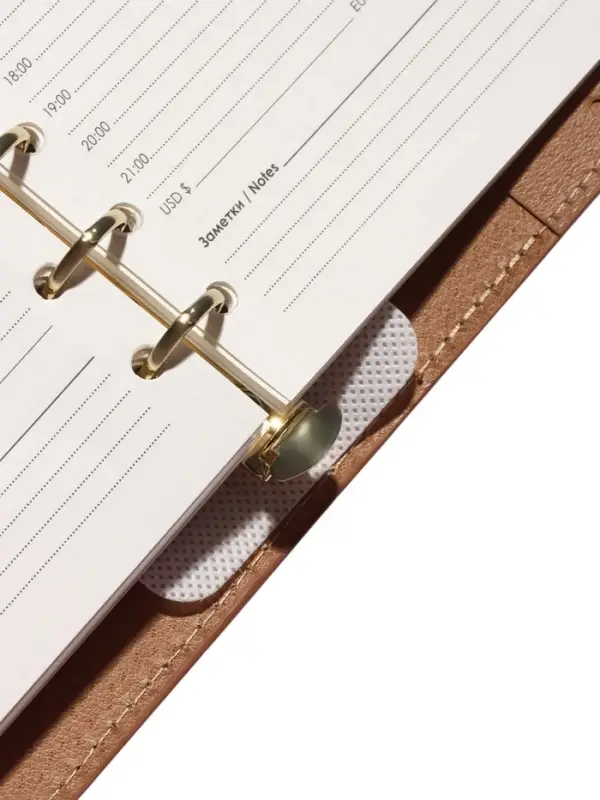 Органайзер на кольцах, C6, с хлястиком, 80л, линия, к/зам, Коричневый