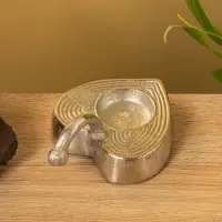 Подсвечник с ручкой "Сердце" алюминий 12х9,5х5,5 см