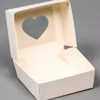 Коробка складная &laquo;Сердца&raquo;, ,белый, 10&times;8&times;3.5 см