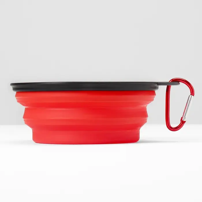Миска силиконовая, складная, 350 мл, 13 см, красная
