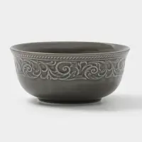 Салатник WY Floral Laceware, 700 мл, d=15 см, фарфор, серая