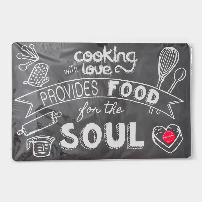 Салфетка сервировочная на стол &laquo;Кулинария&raquo;, 42&times;27 см, чёрная