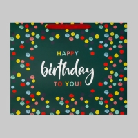 Пакет подарочный ламинированный вертикальный, упаковка, &laquo;С днём рождения&raquo;, XL 49 х 40 х 19 см