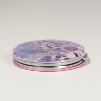 Зеркало складное &laquo;Цветы&raquo;, d = 7,2 см, с увеличением, цвет сиреневый/фиолетовый