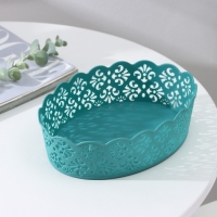 Корзина для хранения Доляна &laquo;Кружевной узор&raquo;, пластик, 21,5&times;15,5&times;6 см, цвет МИКС