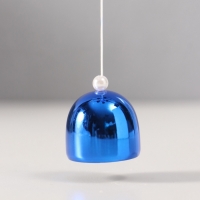 Музыка ветра металл от сглаза "Мишка с 6 колокольчиками" синий h=53см