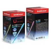 Ручка шариковая ErichKrause U-109 Spring Stick&Grip, узел 1.0 мм, чернила синие, резиновый держатель, супермягкое письмо, длина линии письма 1000 метров