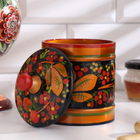 Кадочка &laquo;Земляничка&raquo;, средняя, 8,5&times;15 см, хохлома