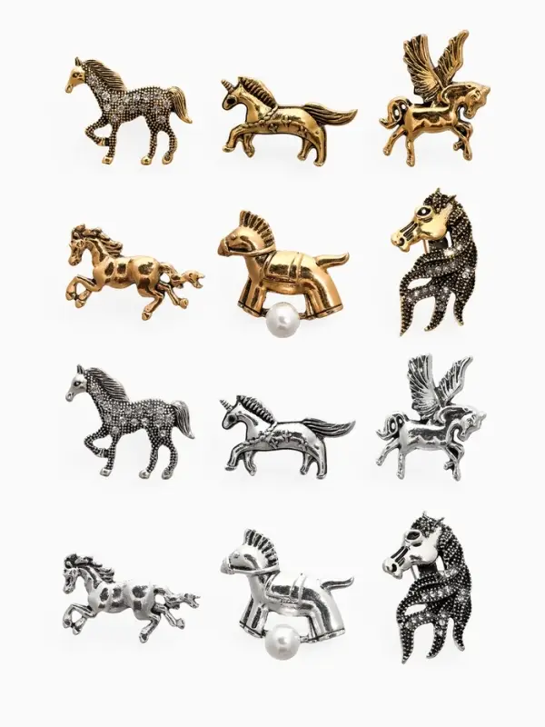 Брошь "Лошадь" микс форм, микс цвет