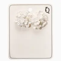 Серьги "Цветок бархатец", цвет белый перламутр