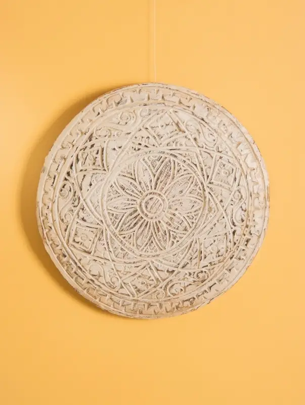 Панно " Мандала" дерево, 30х30х2 см, цв. белый