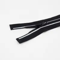 Молния &laquo;Трактор&raquo;, №5, разъёмная, замок автомат, 60 см, чёрная, белая