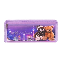 Пенал школьный "Мишки" на молнии, 2 отделения, МИКС