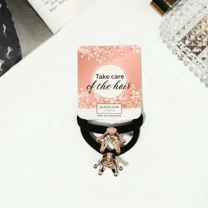 Резинки для волос &laquo;Венера&raquo;, набор 2 шт., стразы корона