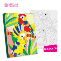 Картина по номерам для детей &laquo;Попугаи&raquo;, 20 х 28,5 см