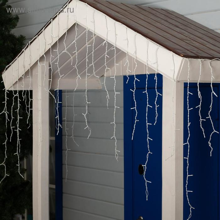 Гирлянда &laquo;Бахрома&raquo; 3 &times; 0.9 м, IP44, УМС, белая нить, 232 LED, свечение синее, 220 В