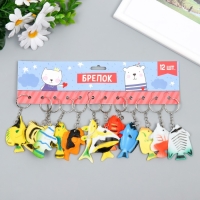 Брелок пластик "Аквариумная рыбка" МИКС 3,7х5,5 см