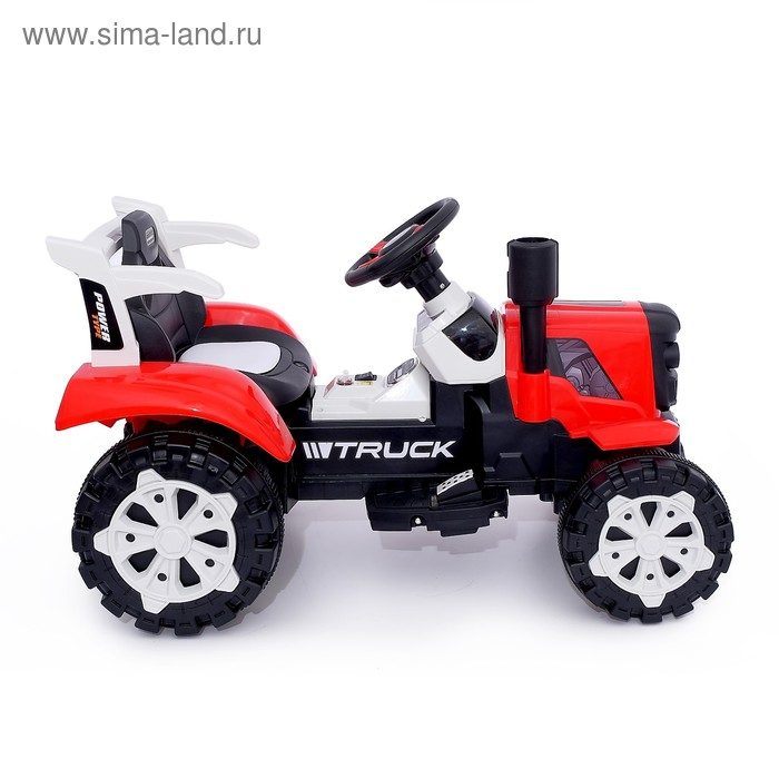 Электромобиль &laquo;Трактор&raquo;, с прицепом, 2 мотора, цвет красный