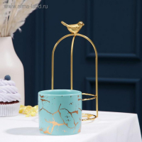 Конфетница керамическая &laquo;Изумруд. Птичка&raquo;, 220 мл, 9&times;20,5 см