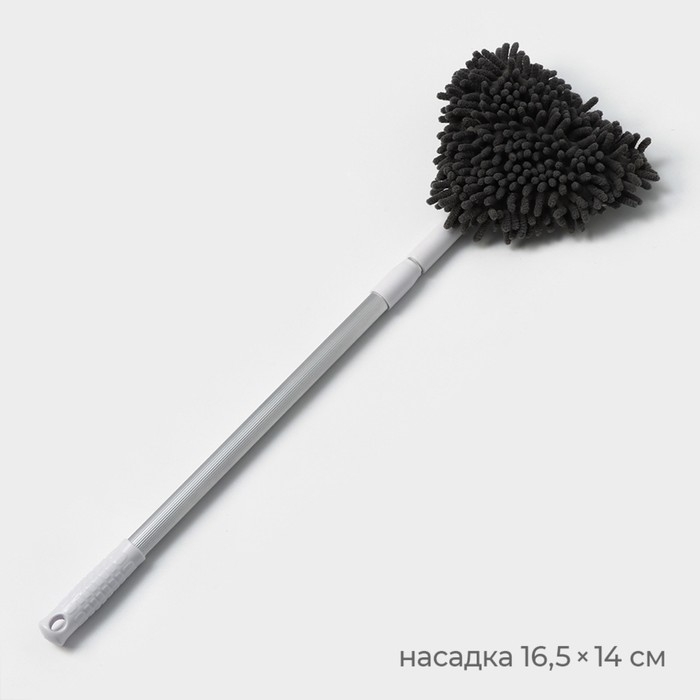 Щётка для окон Raccoon, поролоновая телескопическая насадка 47(80,5) см, две насадки из микрофибры с держателем 11,5&times;6,5 см