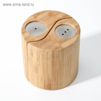 Набор для специй, 7&times;7см, 2 шт, солонка и перечница, бамбук