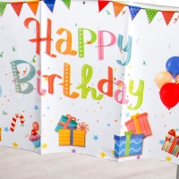 Скатерть &laquo;С днём рождения&raquo;, 137 &times; 183 см, белая