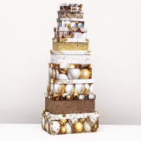 Набор коробок 10 в 1 "С днём рождения!", золотой, 32,5 х 20 х 12,5 -12 х 7 х 4 см