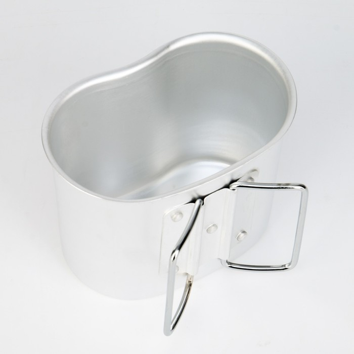 Фляжка армейская походная "Аdventure" 0,8 л для воды, с котелком, металл, зелёный чехол