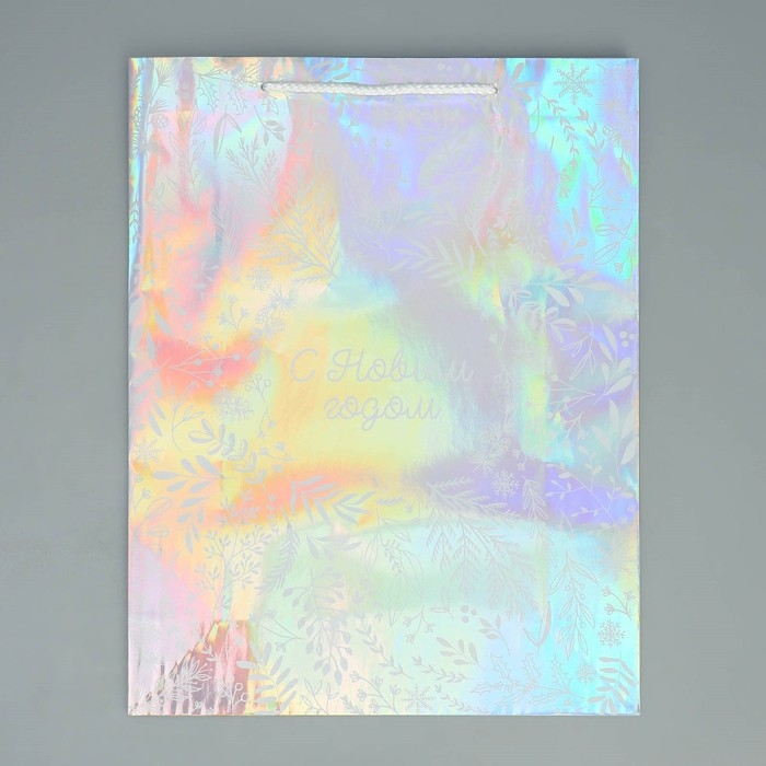 Пакет голографический &laquo;Новогодняя поляна&raquo;, L 31 х 40 х 11.5 см, Новый год