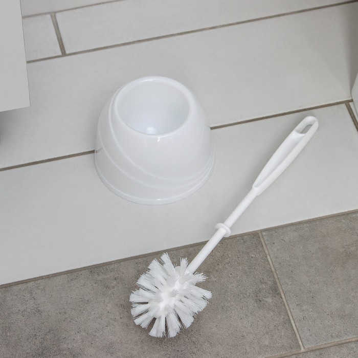 Ёршик для унитаза с подставкой BEROSSI Aqua, 13&times;13&times;36 см, цвет белый