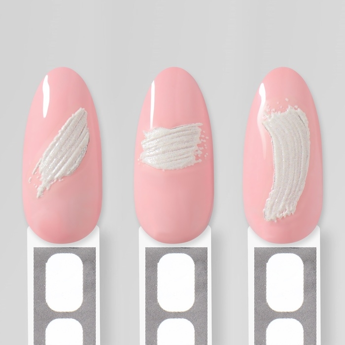 Наклейки для ногтей &laquo;Мазки&raquo;, объёмные, цвет белый