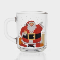 Кружка стеклянная чайная &laquo;С Новым Годом&raquo;, 200 мл, МИКС