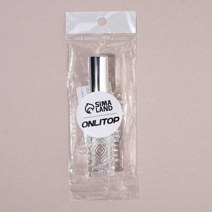 Флакон для парфюма &laquo;Прозрачный узор&raquo;, с распылителем, 15 мл, цвет серебристый