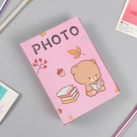 Фотоальбом кожзам  на 100 фото 10х15 "Мишка с книжками"  16,5х12,5х5 см