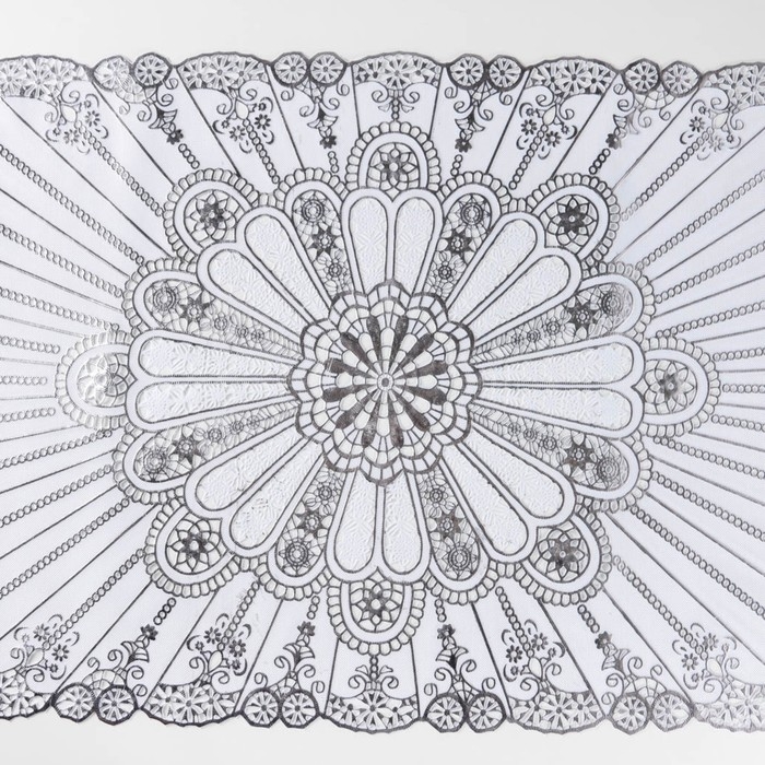 Салфетка ажурная для стола &laquo;Лучи&raquo;, 84&times;40 см, ПВХ, цвет серебряный