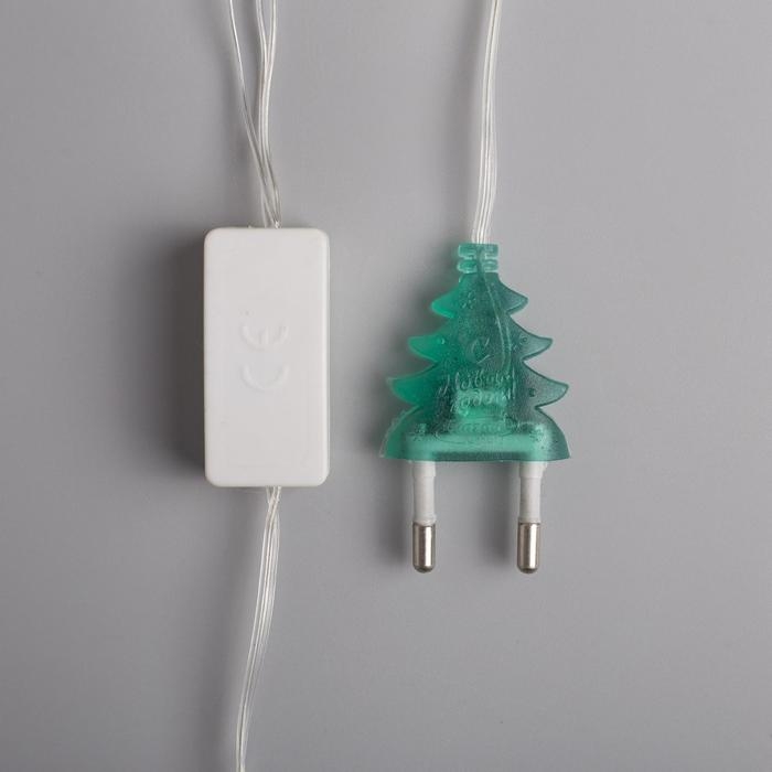 Гирлянда &laquo;Нить&raquo; 5 м с насадками &laquo;Сосульки тающие&raquo;, IP20, прозрачная нить, 20 LED, свечение мульти (RG/RB), мигание, 220 В