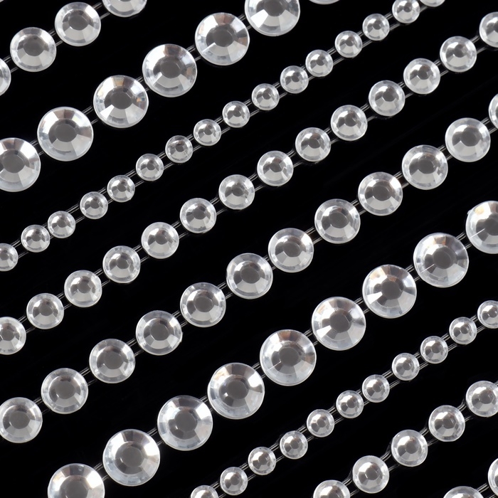 Стразы клеев круг для ногтей подлож 27*10cм d3/4/5/6мм серебр пакет накл QF