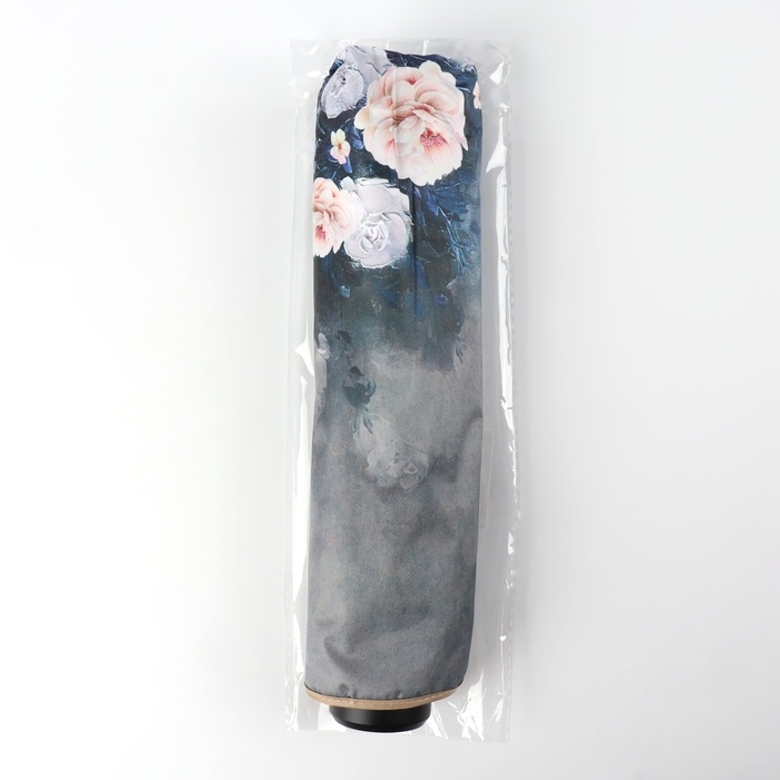 Зонт механический &laquo;Пионы&raquo;, эпонж, 4 сложения, 8 спиц, R = 48/56 см, D = 112 см, цвет МИКС