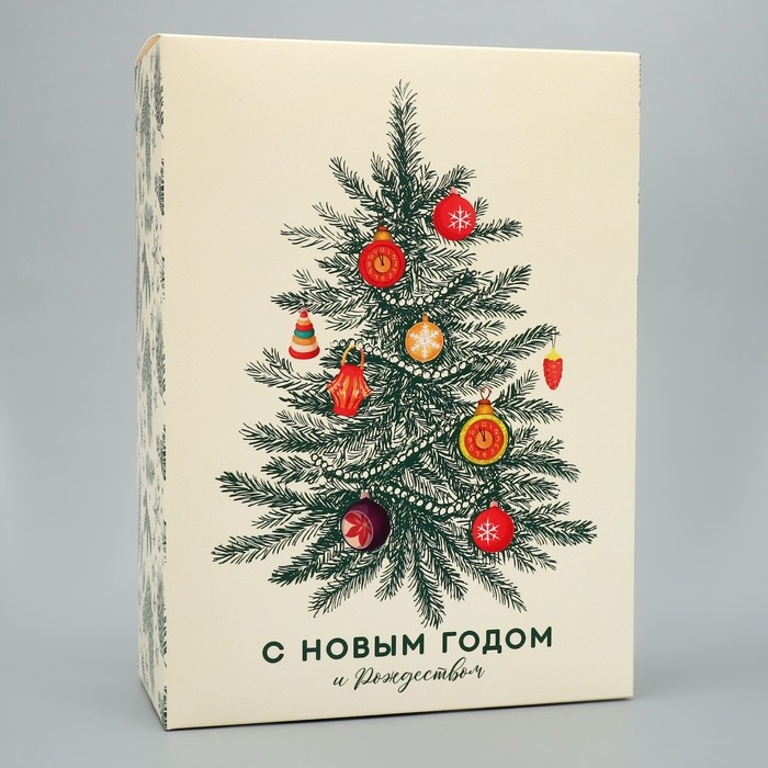 Коробка подарочная новогодняя складная &laquo;Новогодняя ёлка&raquo;, 22 х 30 х 10 см, Новый год
