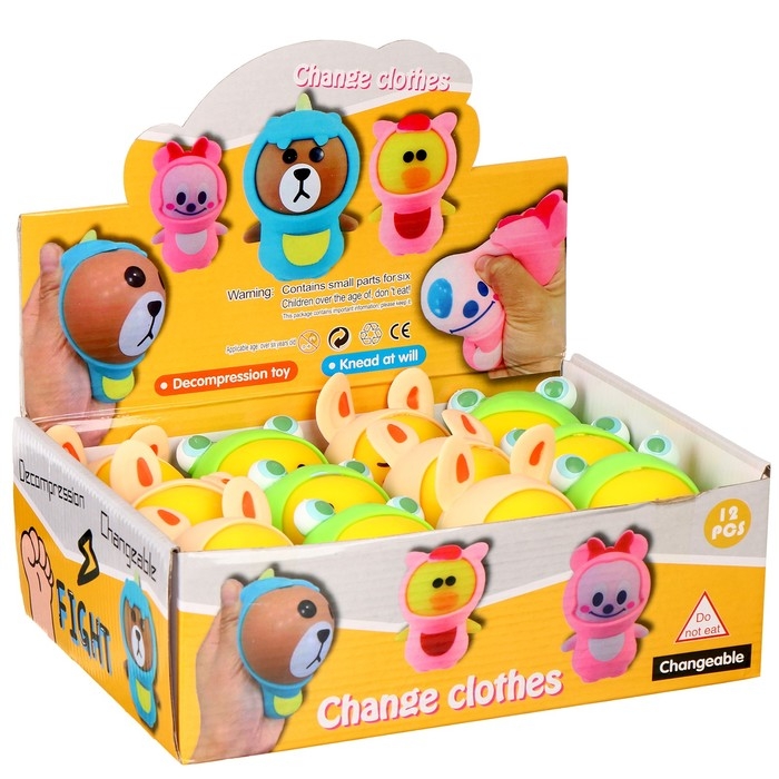 Мялка &laquo;Зверёк&raquo; снимается одежда, цвета МИКС