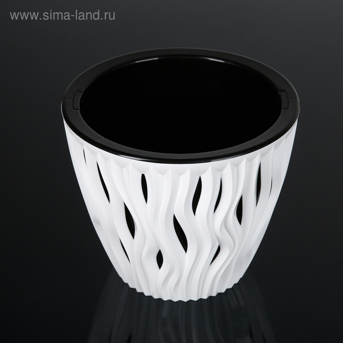 Кашпо для цветов со вставкой &laquo;Вдохновение&raquo;, 3 л, цвет бело-чёрный