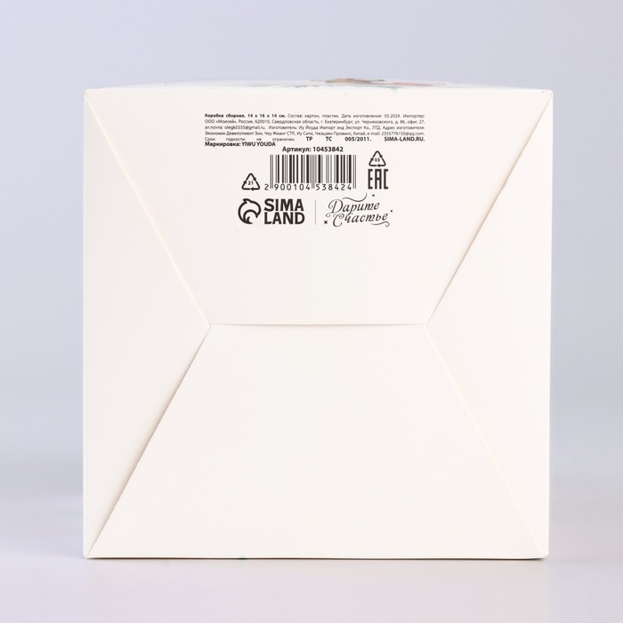 Коробка новогодняя складная &laquo;Новогодняя ботаника&raquo; 14 х 16 х 14 см, Новый год