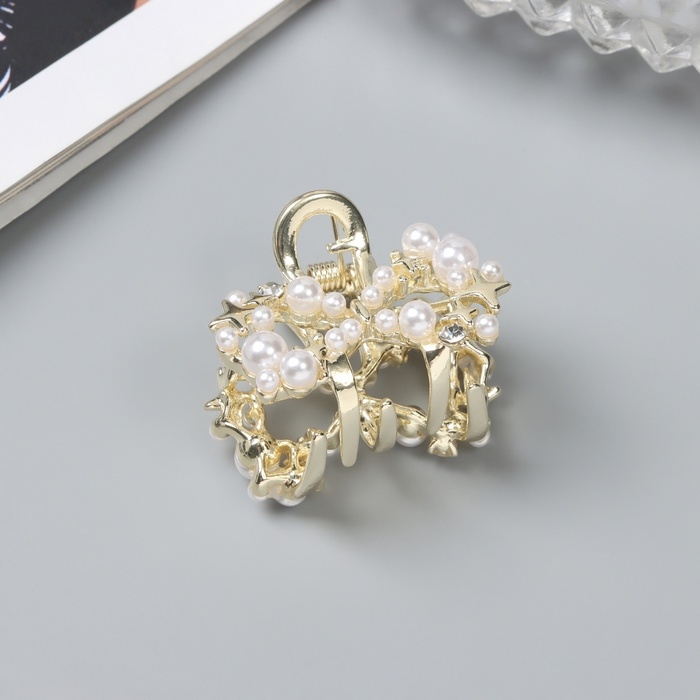 Краб для волос "Саманта галант" бант, 3 см, золото