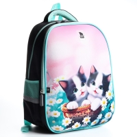 Рюкзак школьный каркасный 39х30х14 см &laquo;1 сентября: Милые котята&raquo;