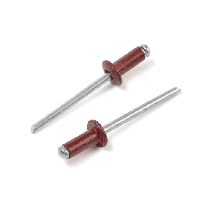 Заклёпки ТУНДРА krep, вытяжные, алюминий-сталь, 4&times;10 мм, красное вино, 50 шт.