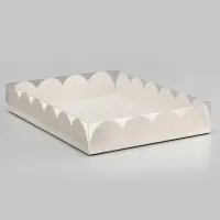 Коробка для печенья, белая, 25&times;18&times;4 см